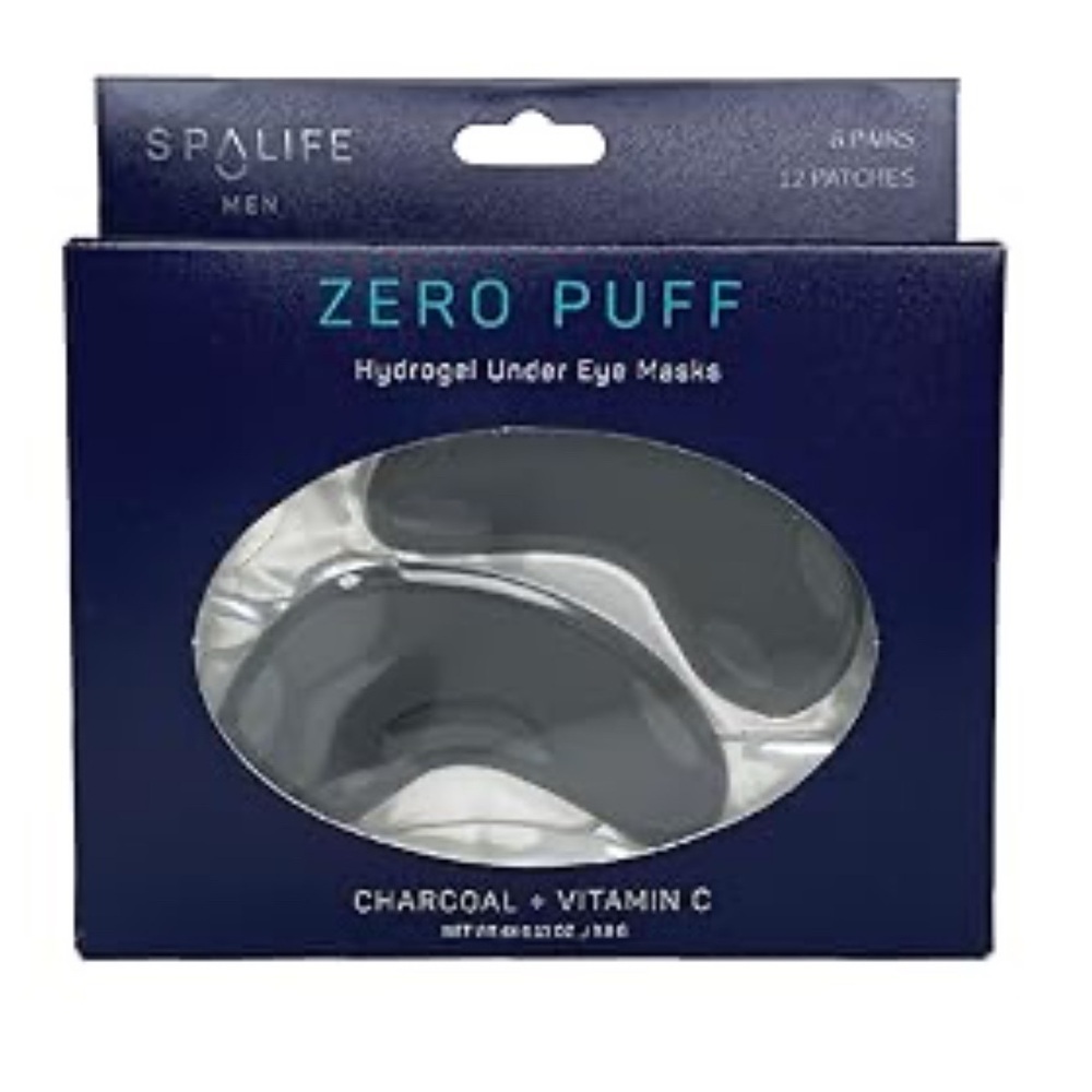 SpaLife Mens Zero Puff Charcoal Under Eye Masks